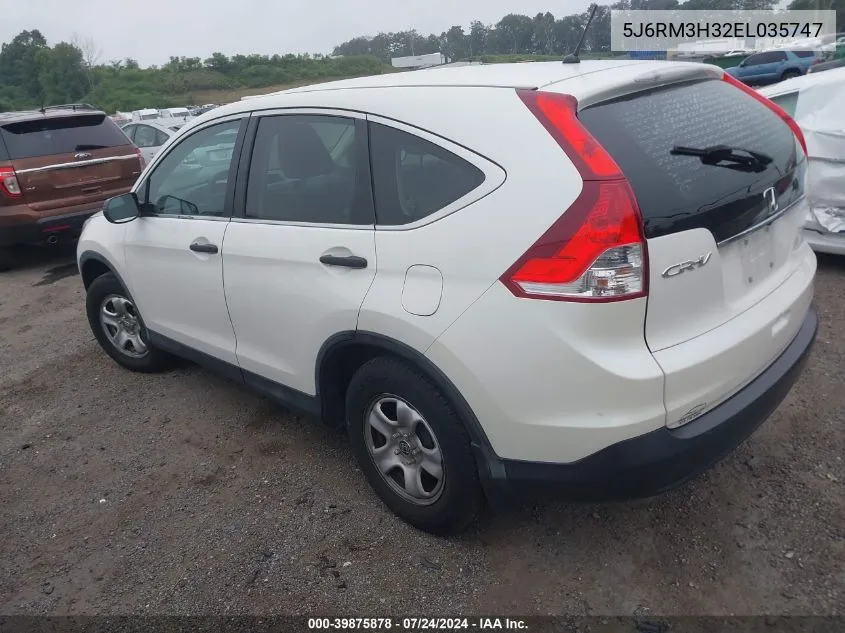 2014 Honda Cr-V Lx VIN: 5J6RM3H32EL035747 Lot: 39875878