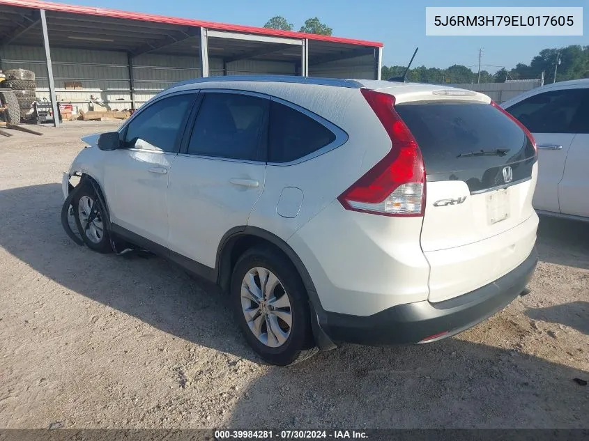 2014 Honda Cr-V Ex-L VIN: 5J6RM3H79EL017605 Lot: 39984281