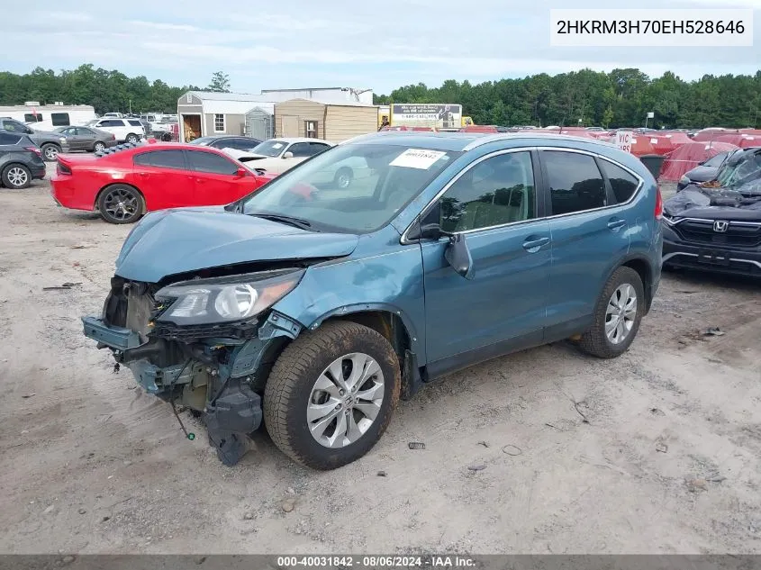 2014 Honda Cr-V Ex-L VIN: 2HKRM3H70EH528646 Lot: 40031842