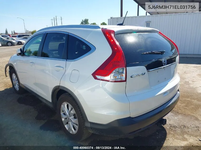 2014 Honda Cr-V Ex-L VIN: 5J6RM3H71EL031756 Lot: 40060374