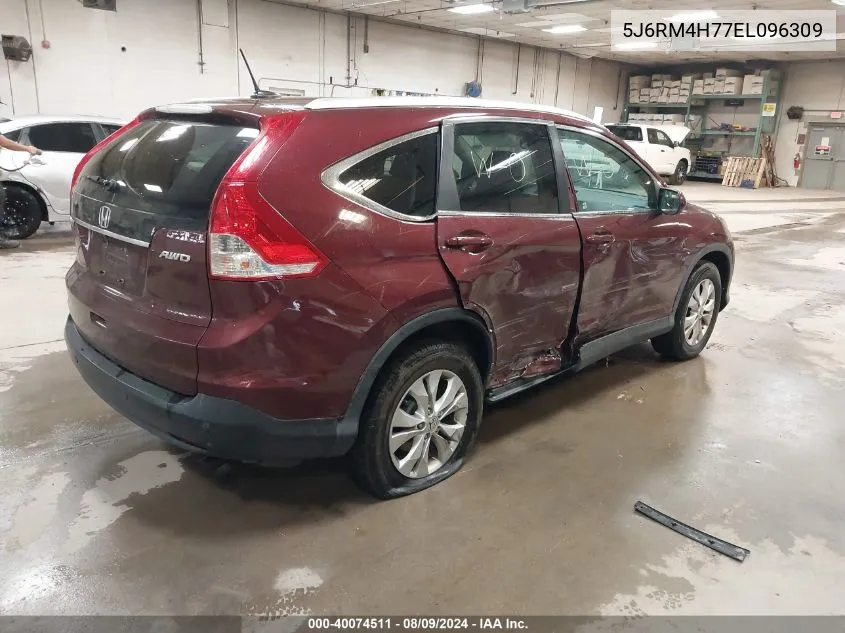 2014 Honda Cr-V Ex-L VIN: 5J6RM4H77EL096309 Lot: 40074511