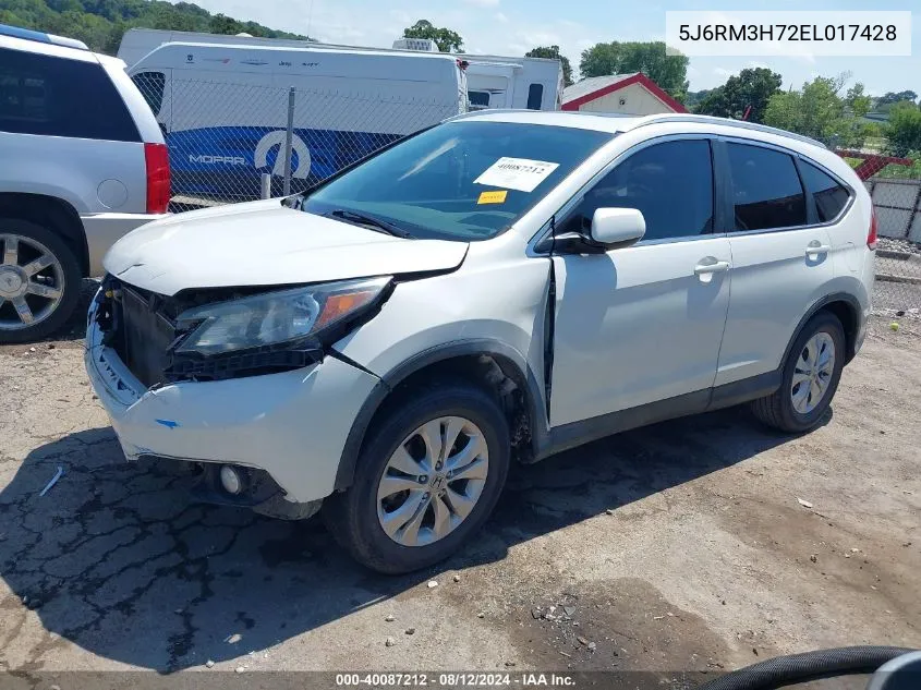 5J6RM3H72EL017428 2014 Honda Cr-V Ex-L