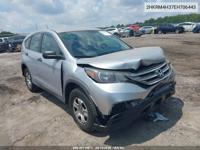 2014 Honda Cr-V Lx VIN: 2HKRM4H37EH706443 Lot: 40110671