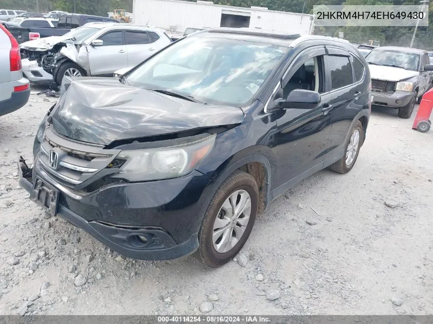 2014 Honda Cr-V Ex-L VIN: 2HKRM4H74EH649430 Lot: 40114254