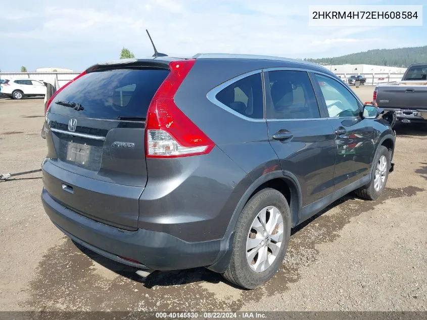 2014 Honda Cr-V Ex-L VIN: 2HKRM4H72EH608584 Lot: 40145530