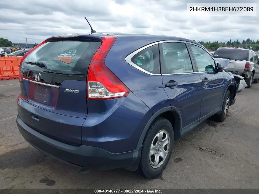 2HKRM4H38EH672089 2014 Honda Cr-V Lx