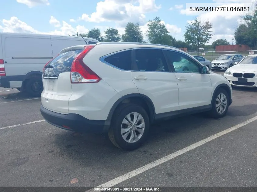 2014 Honda Cr-V Exl VIN: 5J6RM4H77EL046851 Lot: 40149801