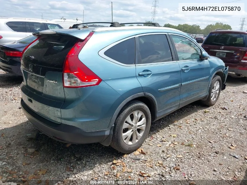 5J6RM4H72EL075870 2014 Honda Cr-V Ex-L