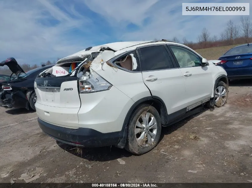 2014 Honda Cr-V Ex-L VIN: 5J6RM4H76EL000993 Lot: 40188164