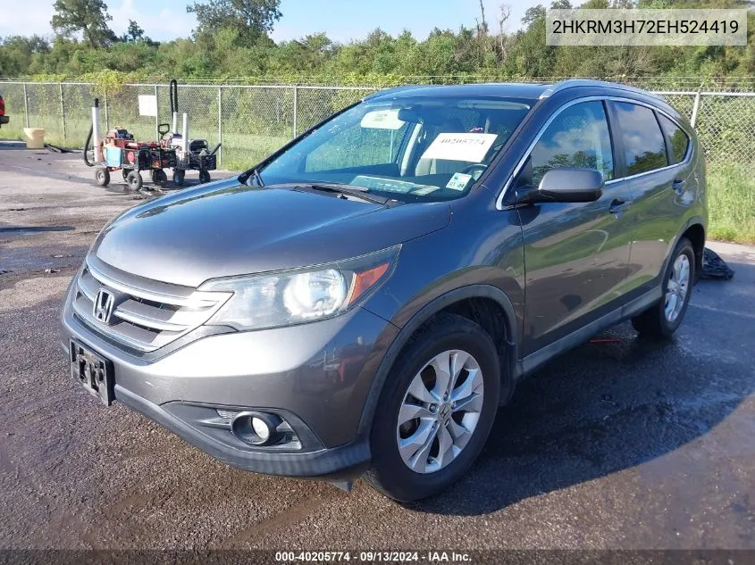 2014 Honda Cr-V Ex-L VIN: 2HKRM3H72EH524419 Lot: 40205774