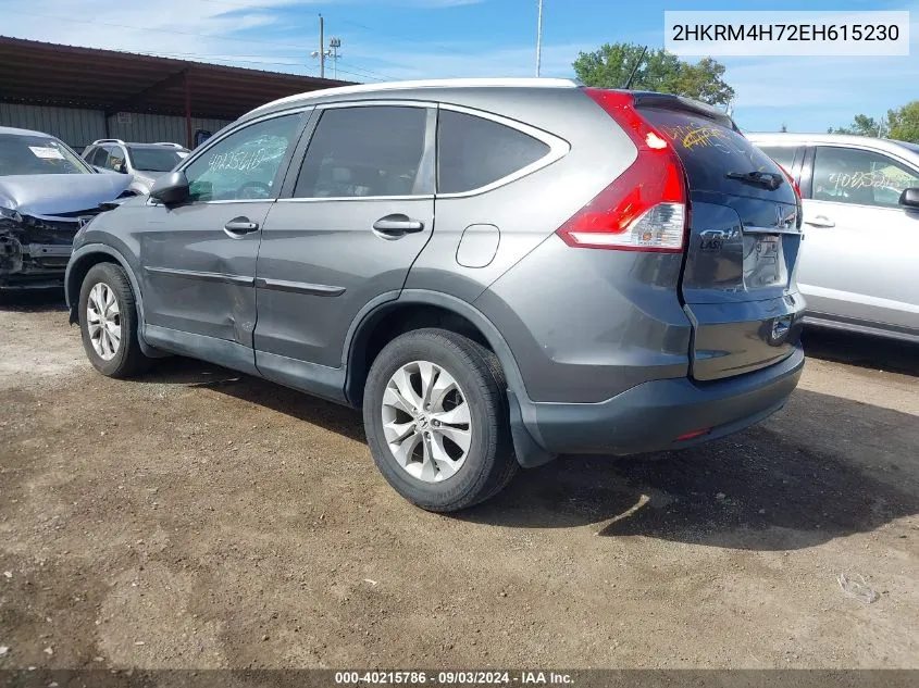 2014 Honda Cr-V Ex-L VIN: 2HKRM4H72EH615230 Lot: 40215786