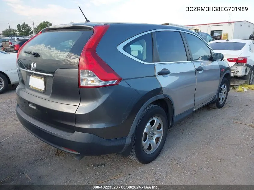 2014 Honda Cr-V Lx VIN: 3CZRM3H38EG701989 Lot: 40223528