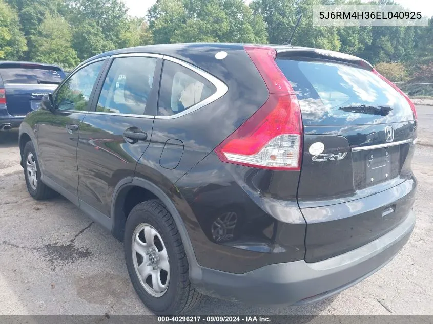 2014 Honda Cr-V Lx VIN: 5J6RM4H36EL040925 Lot: 40296217