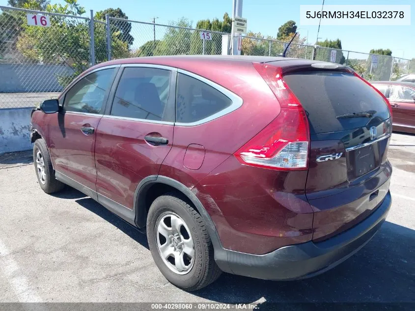 2014 Honda Cr-V Lx VIN: 5J6RM3H34EL032378 Lot: 40298060