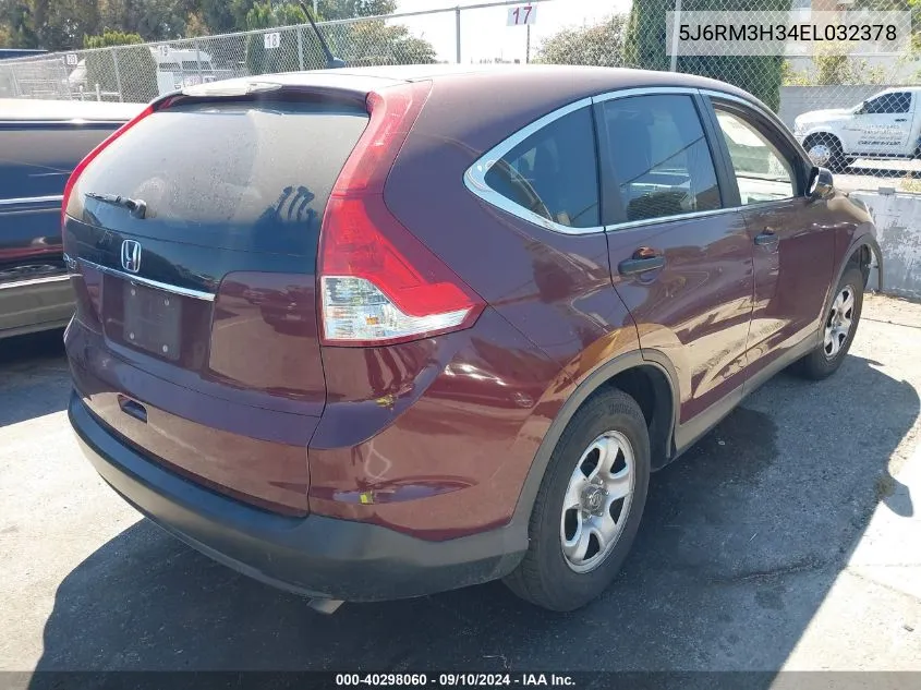 2014 Honda Cr-V Lx VIN: 5J6RM3H34EL032378 Lot: 40298060