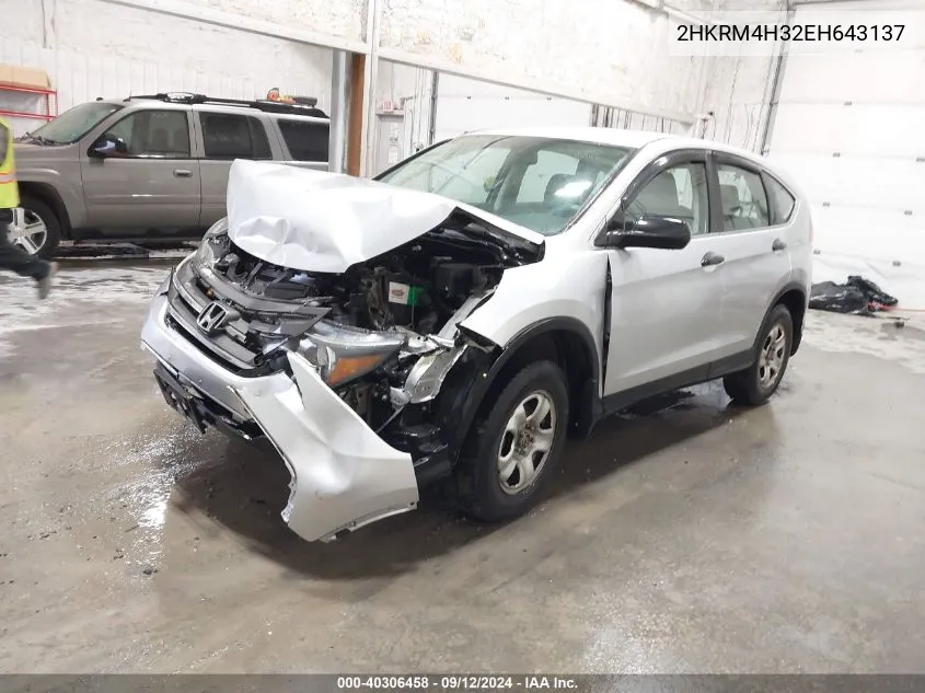 2014 Honda Cr-V Lx VIN: 2HKRM4H32EH643137 Lot: 40306458