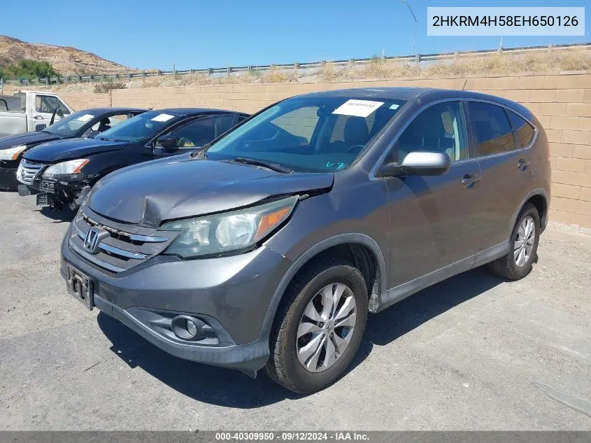 2014 Honda Cr-V Ex VIN: 2HKRM4H58EH650126 Lot: 40309950