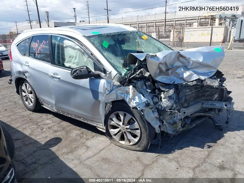 2014 Honda Cr-V Exl VIN: 2HKRM3H76EH560419 Lot: 40315811