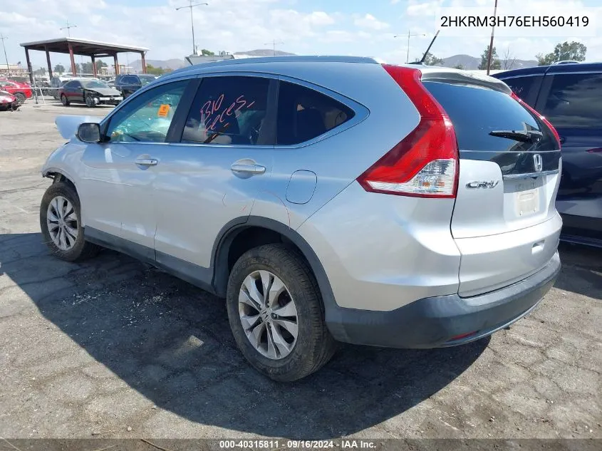 2014 Honda Cr-V Exl VIN: 2HKRM3H76EH560419 Lot: 40315811