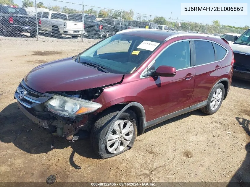 2014 Honda Cr-V Ex-L VIN: 5J6RM4H72EL006869 Lot: 40322436