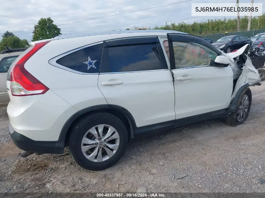 2014 Honda Cr-V Ex-L VIN: 5J6RM4H76EL035985 Lot: 40337957