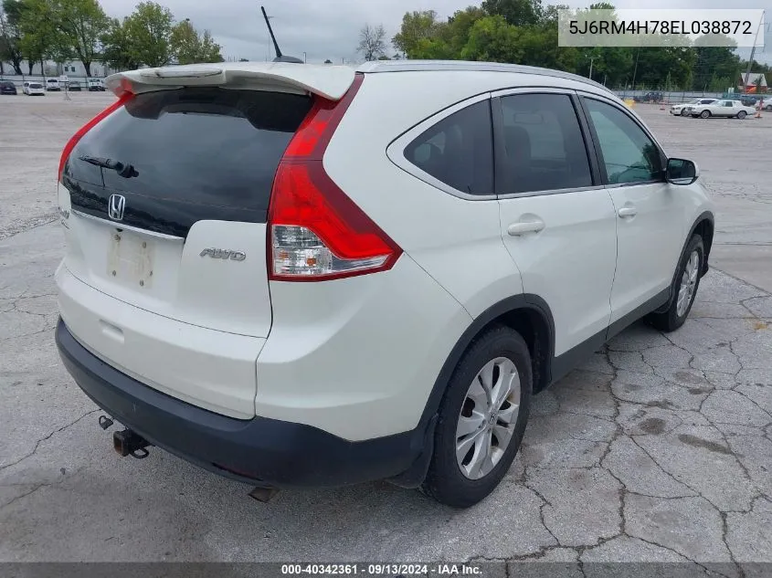 2014 Honda Cr-V Ex-L VIN: 5J6RM4H78EL038872 Lot: 40342361