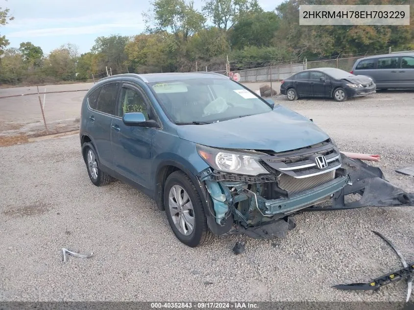 2HKRM4H78EH703229 2014 Honda Cr-V Ex-L