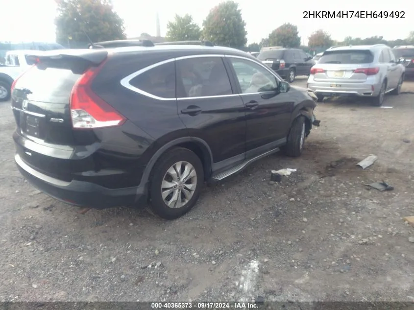 2014 Honda Cr-V Exl VIN: 2HKRM4H74EH649492 Lot: 40365373