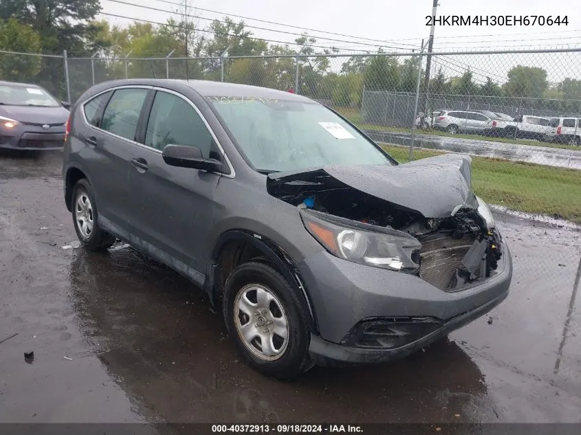 2HKRM4H30EH670644 2014 Honda Cr-V Lx