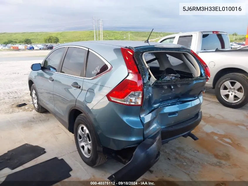 2014 Honda Cr-V Lx VIN: 5J6RM3H33EL010016 Lot: 40375112