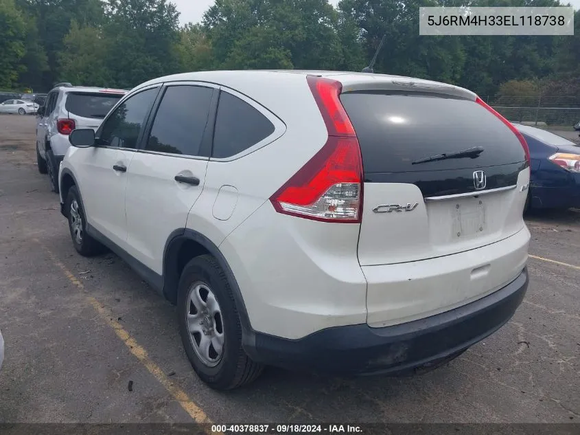 2014 Honda Cr-V Lx VIN: 5J6RM4H33EL118738 Lot: 40378837