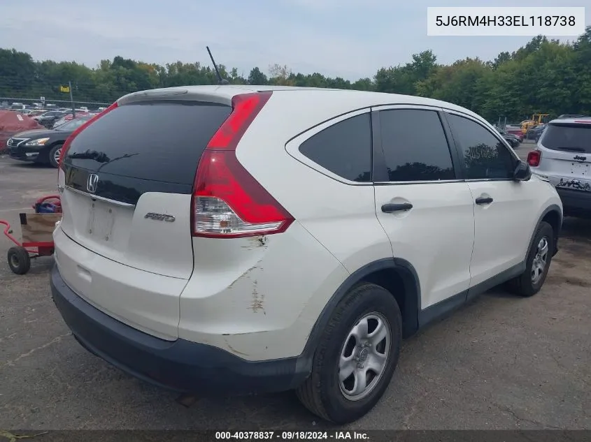 2014 Honda Cr-V Lx VIN: 5J6RM4H33EL118738 Lot: 40378837