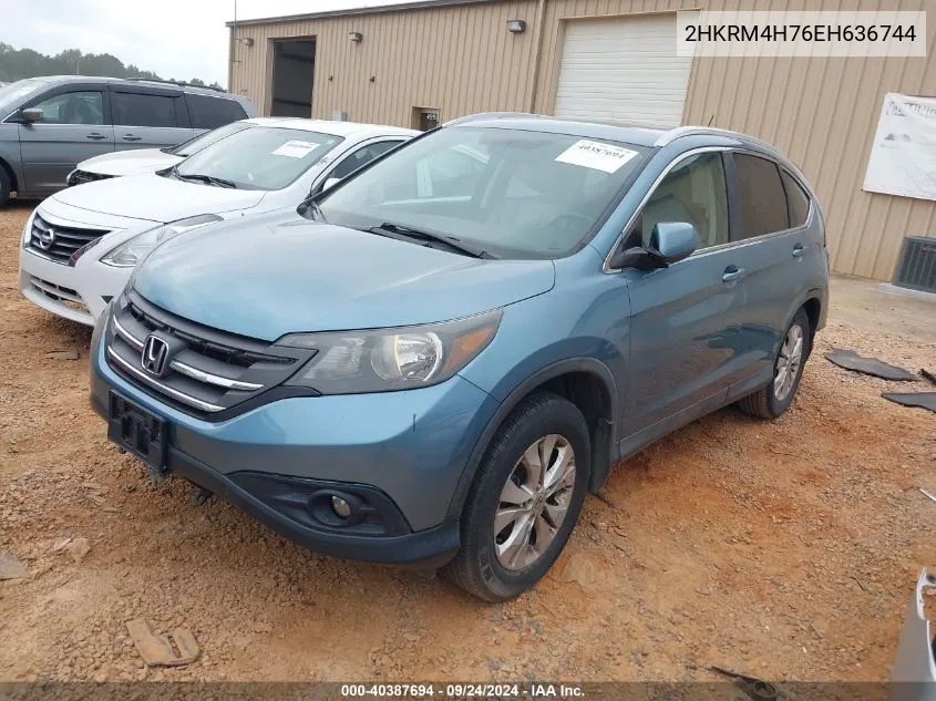 2014 Honda Cr-V Exl VIN: 2HKRM4H76EH636744 Lot: 40387694