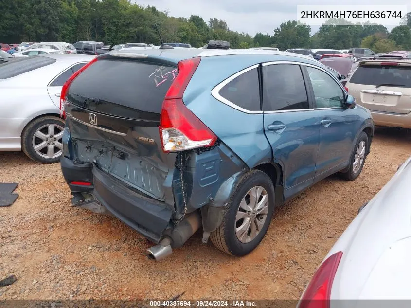 2014 Honda Cr-V Exl VIN: 2HKRM4H76EH636744 Lot: 40387694