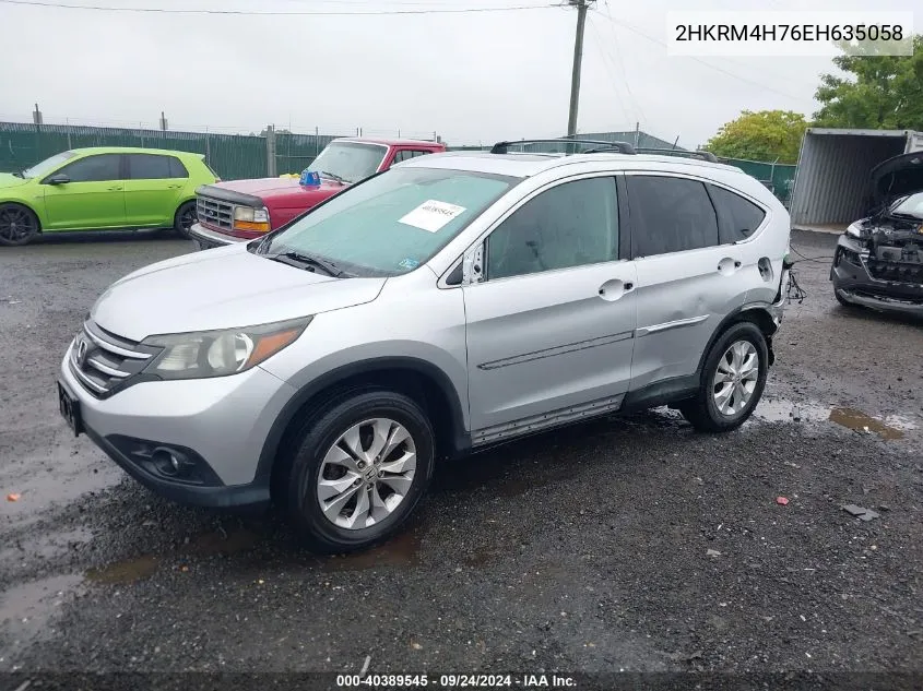 2014 Honda Cr-V Ex-L VIN: 2HKRM4H76EH635058 Lot: 40389545