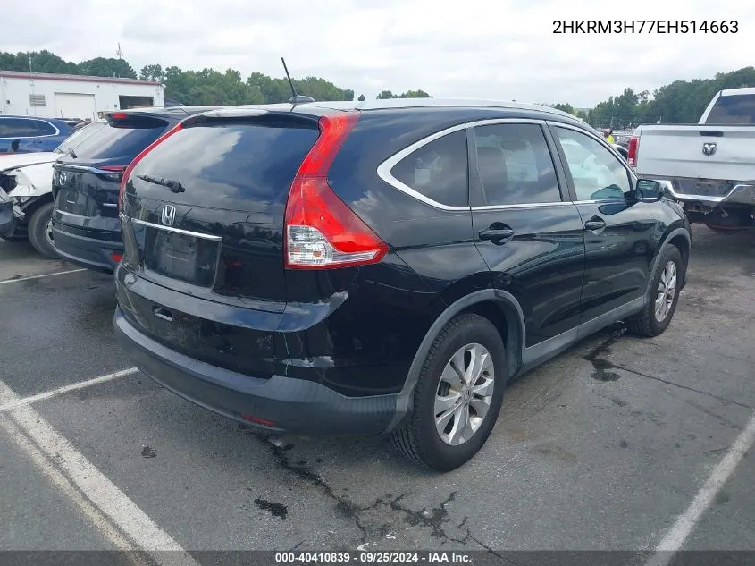 2014 Honda Cr-V Ex-L VIN: 2HKRM3H77EH514663 Lot: 40410839