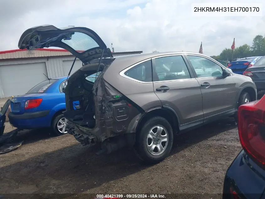 2HKRM4H31EH700170 2014 Honda Cr-V Lx