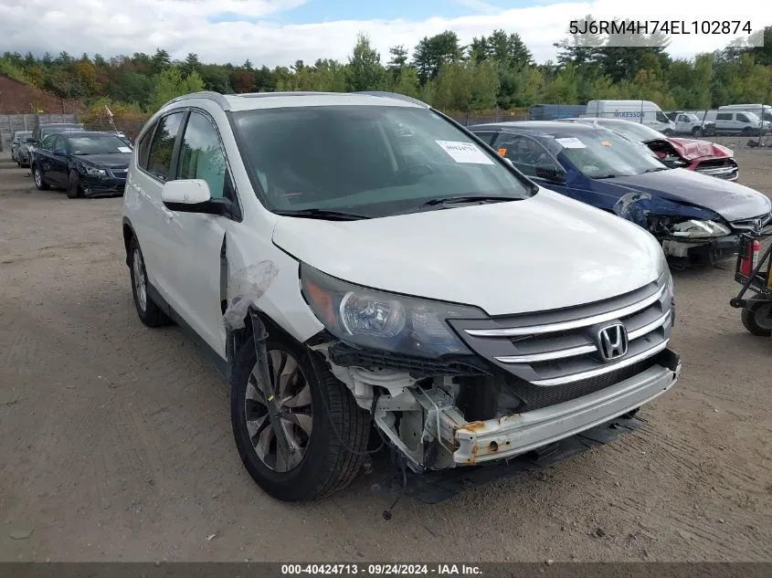 2014 Honda Cr-V Ex-L VIN: 5J6RM4H74EL102874 Lot: 40424713