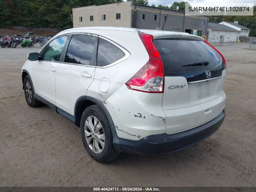 5J6RM4H74EL102874 2014 Honda Cr-V Ex-L