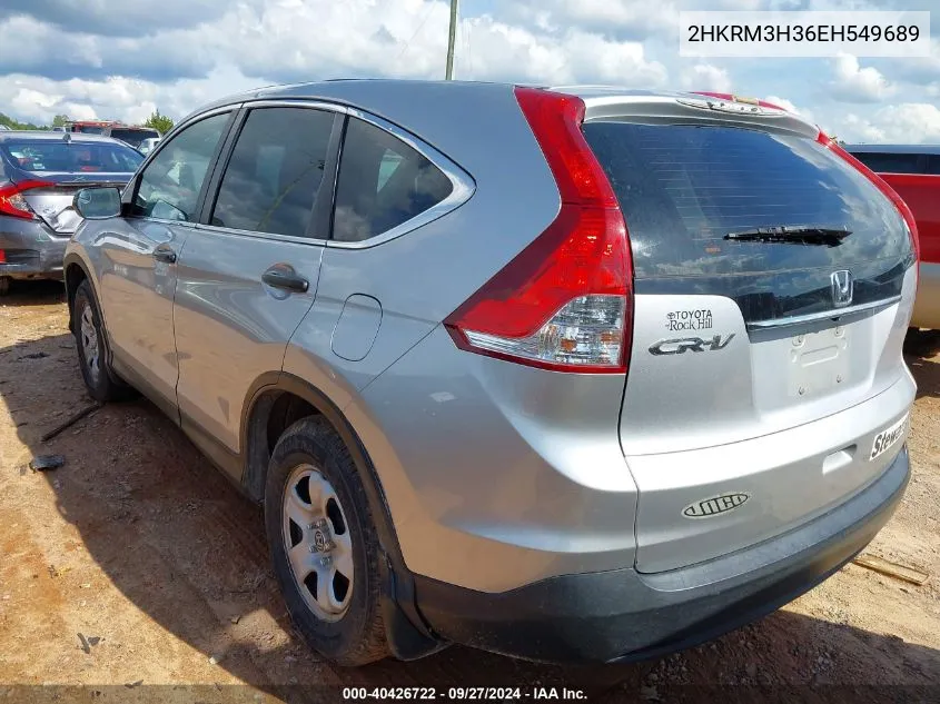 2014 Honda Cr-V Lx VIN: 2HKRM3H36EH549689 Lot: 40426722