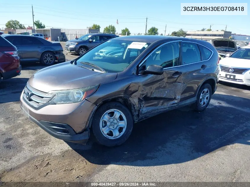 2014 Honda Cr-V Lx VIN: 3CZRM3H30EG708418 Lot: 40439427