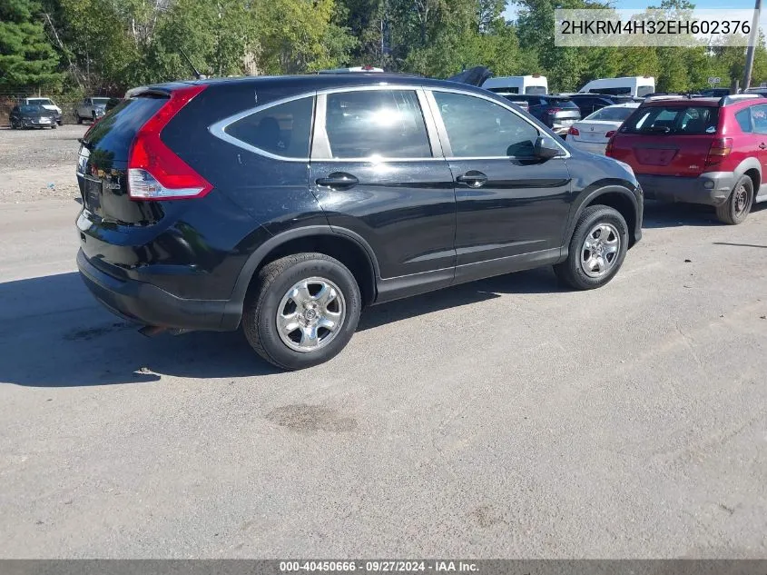 2014 Honda Cr-V Lx VIN: 2HKRM4H32EH602376 Lot: 40450666