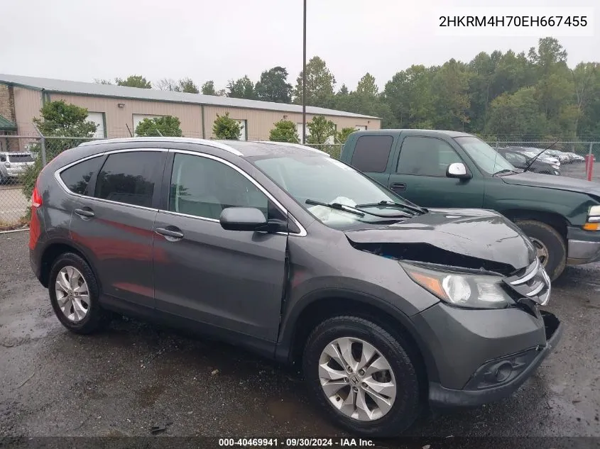 2HKRM4H70EH667455 2014 Honda Cr-V Ex-L