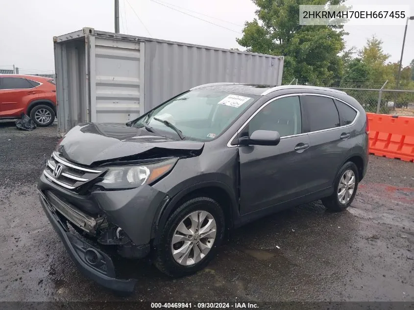 2HKRM4H70EH667455 2014 Honda Cr-V Ex-L