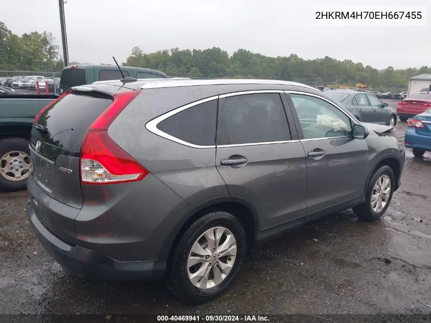 2014 Honda Cr-V Ex-L VIN: 2HKRM4H70EH667455 Lot: 40469941