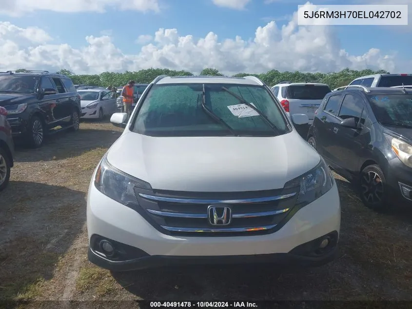 2014 Honda Cr-V Ex-L VIN: 5J6RM3H70EL042702 Lot: 40491478