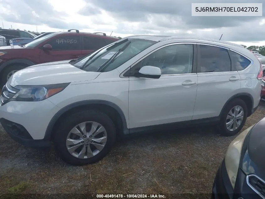 2014 Honda Cr-V Ex-L VIN: 5J6RM3H70EL042702 Lot: 40491478