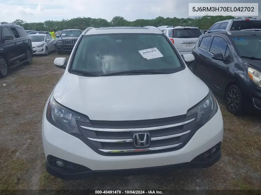 2014 Honda Cr-V Ex-L VIN: 5J6RM3H70EL042702 Lot: 40491478