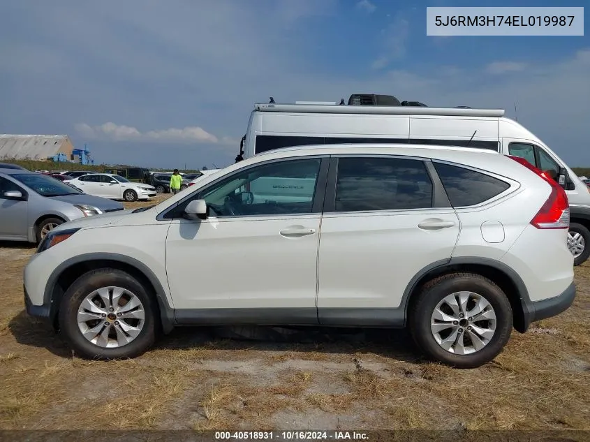 2014 Honda Cr-V Ex-L VIN: 5J6RM3H74EL019987 Lot: 40518931