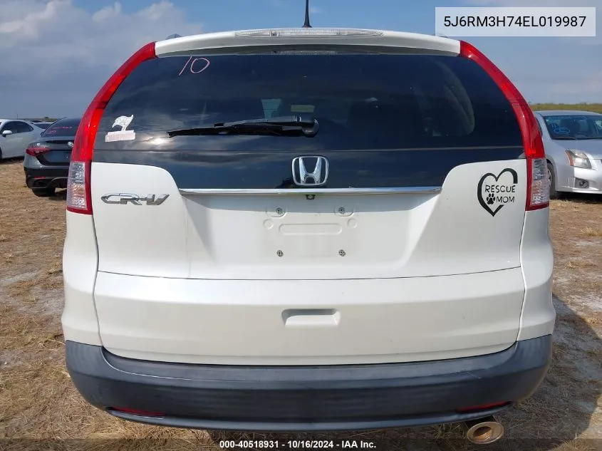 2014 Honda Cr-V Ex-L VIN: 5J6RM3H74EL019987 Lot: 40518931